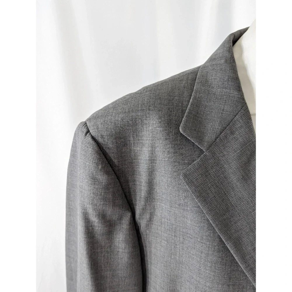 Harold Powell Gray 3 Button Blazer Jacket Sports Coat 46L Crosshatch‎ Summer